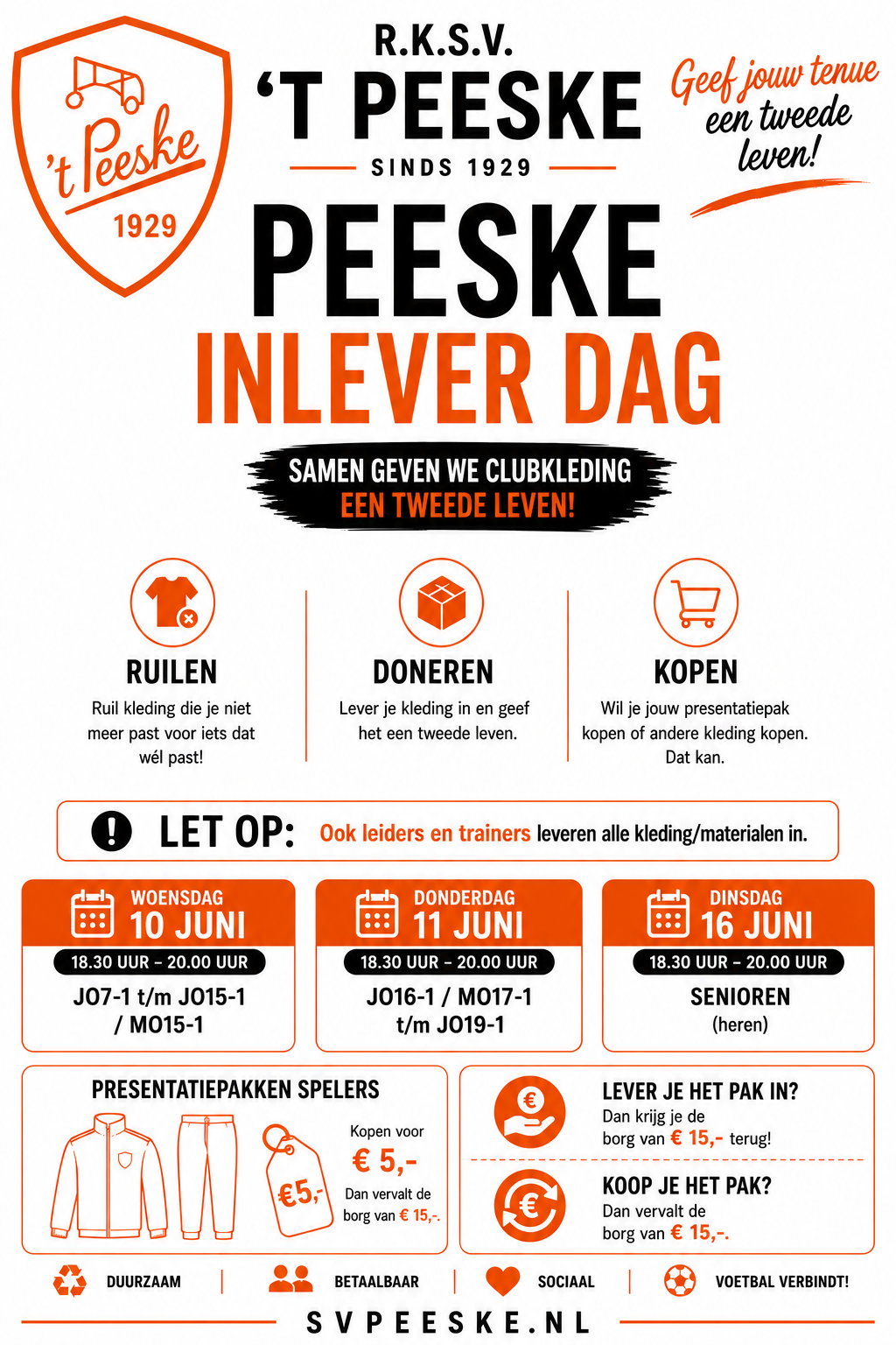 PEESKE KLEDING INLEVER DAGEN